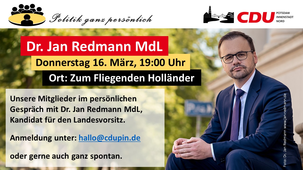 16. Mrz 2023, 19 Uhr: Dr. Jan Redmann, MdL